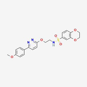 molecular formula C21H21N3O6S B2541165 N-(2-((6-(4-methoxyphenyl)pyridazin-3-yl)oxy)ethyl)-2,3-dihydrobenzo[b][1,4]dioxine-6-sulfonamide CAS No. 1005303-47-8