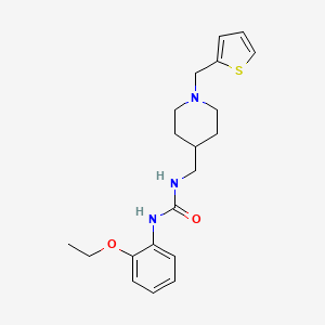 molecular formula C20H27N3O2S B2541178 1-(2-Ethoxyphenyl)-3-((1-(thiophen-2-ylmethyl)piperidin-4-yl)methyl)urea CAS No. 1207028-62-3