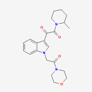 molecular formula C22H27N3O4 B2541179 1-(2-Methylpiperidin-1-yl)-2-[1-(2-morpholin-4-yl-2-oxoethyl)indol-3-yl]ethane-1,2-dione CAS No. 872855-14-6