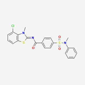 molecular formula C22H18ClN3O3S2 B2541186 (Z)-N-(4-chloro-3-methylbenzo[d]thiazol-2(3H)-ylidene)-4-(N-methyl-N-phenylsulfamoyl)benzamide CAS No. 850911-20-5