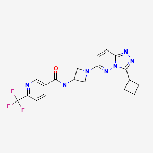 molecular formula C20H20F3N7O B2541187 N-[1-(3-Cyclobutyl-[1,2,4]triazolo[4,3-b]pyridazin-6-yl)azetidin-3-yl]-N-methyl-6-(trifluoromethyl)pyridine-3-carboxamide CAS No. 2380069-96-3