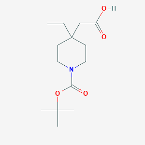 molecular formula C14H23NO4 B2541197 2-(1-(tert-Butoxycarbonyl)-4-vinylpiperidin-4-yl)acetic acid CAS No. 2137645-50-0