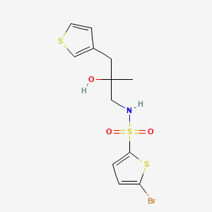 molecular formula C12H14BrNO3S3 B2541199 S-(5-bromothiophen-2-yl)-2-hydroxy-2-methyl-3-(thiophen-3-yl)propane-1-sulfonamido CAS No. 2097860-75-6
