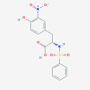 molecular formula C15H14N2O7S B2541204 (S)-3-(4-羟基-3-硝基苯基)-2-(苯磺酰胺)丙酸 CAS No. 1212087-13-2