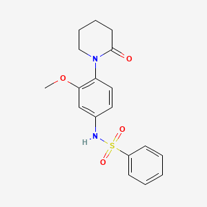 molecular formula C18H20N2O4S B2541206 N-(3-methoxy-4-(2-oxopiperidin-1-yl)phenyl)benzenesulfonamide CAS No. 941983-00-2