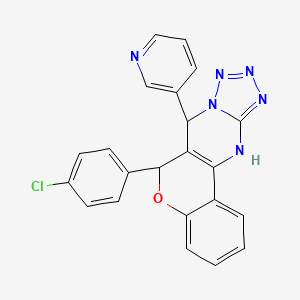 molecular formula C22H15ClN6O B2541208 6-(4-氯苯基)-7-(吡啶-3-基)-7,12-二氢-6H-色烯并[4,3-d]四唑并[1,5-a]嘧啶 CAS No. 923147-21-1