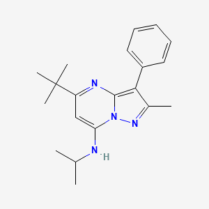 molecular formula C20H26N4 B2541212 5-(叔丁基)-N-异丙基-2-甲基-3-苯基吡唑并[1,5-a]嘧啶-7-胺 CAS No. 900898-53-5