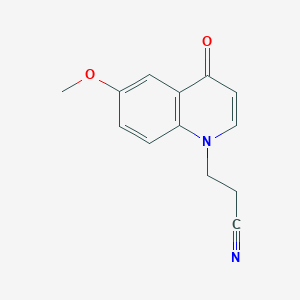 molecular formula C13H12N2O2 B2541213 3-(6-methoxy-4-oxoquinolin-1(4H)-yl)propanenitrile CAS No. 1206081-89-1