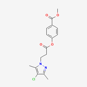 methyl 4-{[3-(4-chloro-3,5-dimethyl-1H-pyrazol-1-yl)propanoyl]oxy}benzoate