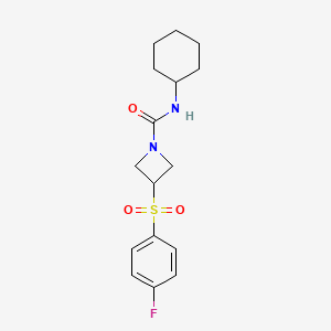 N-cyclohexyl-3-((4-fluorophenyl)sulfonyl)azetidine-1-carboxamide