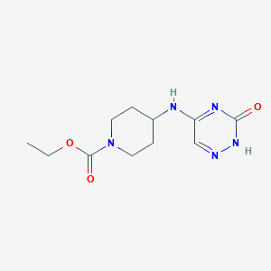 molecular formula C11H17N5O3 B254123 Ethyl 4-[(3-oxo-2,3-dihydro-1,2,4-triazin-5-yl)amino]-1-piperidinecarboxylate 