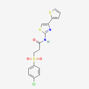 3-((4-chlorophenyl)sulfonyl)-N-(4-(thiophen-2-yl)thiazol-2-yl)propanamide