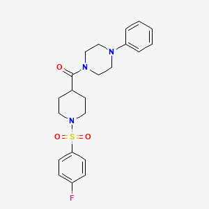 (1-((4-Fluorophenyl)sulfonyl)piperidin-4-yl)(4-phenylpiperazin-1-yl)methanone