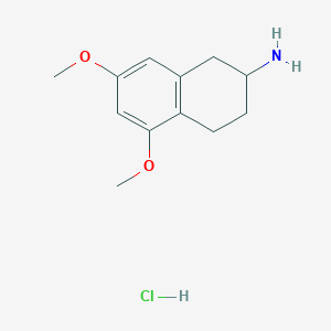 molecular formula C12H18ClNO2 B2541235 5,7-Dimethoxy-1,2,3,4-tetrahydronaphthalen-2-amine hydrochloride CAS No. 75887-76-2