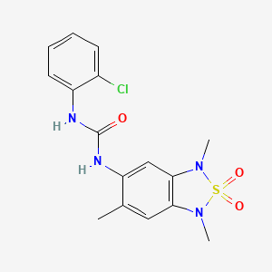 molecular formula C16H17ClN4O3S B2541236 1-(2-Chlorophenyl)-3-(1,3,6-trimethyl-2,2-dioxido-1,3-dihydrobenzo[c][1,2,5]thiadiazol-5-yl)urea CAS No. 2034263-18-6