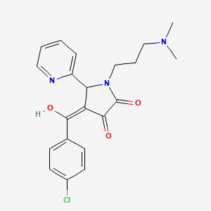 molecular formula C21H22ClN3O3 B2541242 4-(4-氯苯甲酰基)-1-(3-(二甲氨基)丙基)-3-羟基-5-(吡啶-2-基)-1H-吡咯-2(5H)-酮 CAS No. 618878-44-7