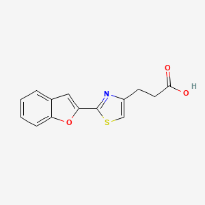 molecular formula C14H11NO3S B2541243 3-[2-(1-Benzofuran-2-yl)-1,3-thiazol-4-yl]propanoic acid CAS No. 1979057-95-8