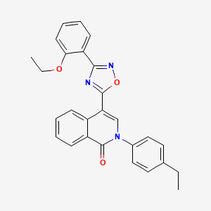 molecular formula C27H23N3O3 B2541244 4-[3-(2-ethoxyphenyl)-1,2,4-oxadiazol-5-yl]-2-(4-ethylphenyl)isoquinolin-1(2H)-one CAS No. 1326849-62-0