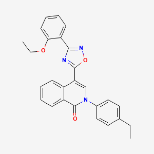 molecular formula C27H23N3O3 B2541244 1-oxo-2-(4-etilfenil)-1,2-dihidroisoquinolin-4-il]-5-[3-(2-etoxifenil)-1,2,4-oxadiazol-5-il] CAS No. 1326849-62-0