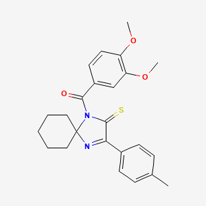 molecular formula C24H26N2O3S B2541245 1-(3,4-二甲氧基苯甲酰)-3-(4-甲苯基)-1,4-二氮杂螺[4.5]癸-3-烯-2-硫酮 CAS No. 899911-24-1