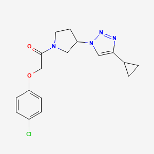 molecular formula C17H19ClN4O2 B2541249 2-(4-chlorophenoxy)-1-(3-(4-cyclopropyl-1H-1,2,3-triazol-1-yl)pyrrolidin-1-yl)ethanone CAS No. 2034302-41-3