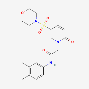 molecular formula C19H23N3O5S B2541253 N-(3,4-二甲苯基)-2-[5-(吗啉-4-磺酰基)-2-氧代吡啶-1(2H)-基]乙酰胺 CAS No. 1251710-81-2