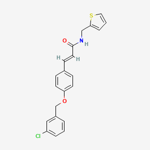 molecular formula C21H18ClNO2S B2541258 (E)-3-{4-[(3-chlorobenzyl)oxy]phenyl}-N-(2-thienylmethyl)-2-propenamide CAS No. 477871-13-9