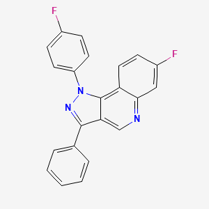 molecular formula C22H13F2N3 B2541260 7-fluoro-1-(4-fluorophenyl)-3-phenyl-1H-pyrazolo[4,3-c]quinoline CAS No. 901045-10-1