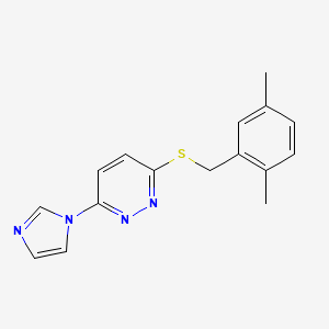 molecular formula C16H16N4S B2541264 3-((2,5-dimethylbenzyl)thio)-6-(1H-imidazol-1-yl)pyridazine CAS No. 1334374-50-3