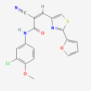 molecular formula C18H12ClN3O3S B2541265 (Z)-N-(3-chloro-4-methoxyphenyl)-2-cyano-3-[2-(furan-2-yl)-1,3-thiazol-4-yl]prop-2-enamide CAS No. 1303269-19-3