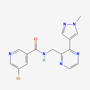 molecular formula C15H13BrN6O B2541266 5-bromo-N-((3-(1-methyl-1H-pyrazol-4-yl)pyrazin-2-yl)methyl)nicotinamide CAS No. 2034230-25-4