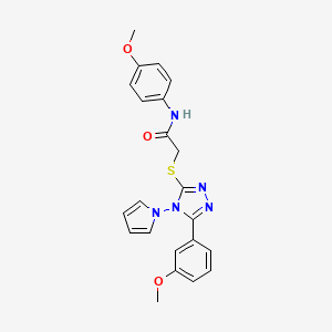N-(4-methoxyphenyl)-2-{[5-(3-methoxyphenyl)-4-(1H-pyrrol-1-yl)-4H-1,2,4-triazol-3-yl]sulfanyl}acetamide