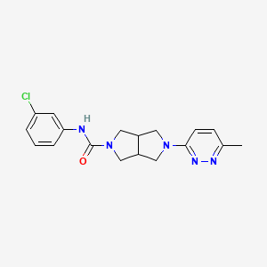 molecular formula C18H20ClN5O B2541273 N-(3-Chlorophenyl)-2-(6-methylpyridazin-3-yl)-1,3,3a,4,6,6a-hexahydropyrrolo[3,4-c]pyrrole-5-carboxamide CAS No. 2415462-41-6