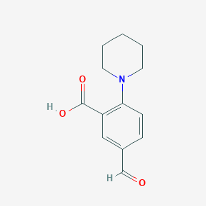 molecular formula C13H15NO3 B2541275 5-Formyl-2-piperidin-1-ylbenzoic acid CAS No. 2178603-10-4