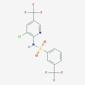 molecular formula C13H7ClF6N2O2S B2541277 N-[3-chloro-5-(trifluoromethyl)pyridin-2-yl]-3-(trifluoromethyl)benzene-1-sulfonamide CAS No. 120271-22-9