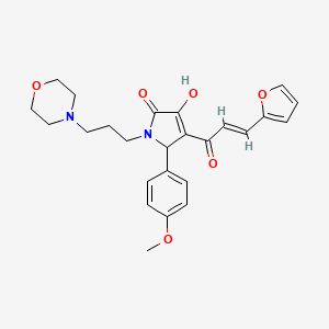 molecular formula C25H28N2O6 B2541281 (E)-4-(3-(furan-2-yl)acryloyl)-3-hydroxy-5-(4-methoxyphenyl)-1-(3-morpholinopropyl)-1H-pyrrol-2(5H)-one CAS No. 862315-36-4