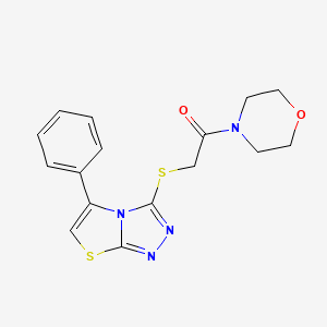 molecular formula C16H16N4O2S2 B2541289 1-吗啉代-2-((5-苯基噻唑并[2,3-c][1,2,4]三唑-3-基)硫代)乙酮 CAS No. 671199-69-2