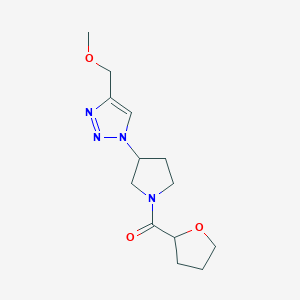 molecular formula C13H20N4O3 B2541297 (3-(4-(methoxymethyl)-1H-1,2,3-triazol-1-yl)pyrrolidin-1-yl)(tetrahydrofuran-2-yl)methanone CAS No. 2320818-24-2