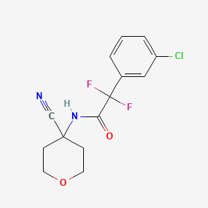 molecular formula C14H13ClF2N2O2 B2541300 2-(3-chlorophenyl)-N-(4-cyanooxan-4-yl)-2,2-difluoroacetamide CAS No. 1797632-62-2