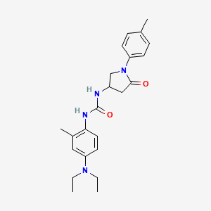 molecular formula C23H30N4O2 B2541313 1-(4-(Diethylamino)-2-methylphenyl)-3-(5-oxo-1-(p-tolyl)pyrrolidin-3-yl)urea CAS No. 894022-46-9