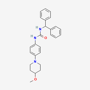 molecular formula C26H29N3O2 B2541315 1-Benzhydryl-3-(4-(4-methoxypiperidin-1-yl)phenyl)urea CAS No. 1448075-23-7