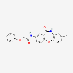 molecular formula C22H18N2O4 B2541317 N-(8-甲基-11-氧代-10,11-二氢二苯并[b,f][1,4]恶二杂环-2-基)-2-苯氧基乙酰胺 CAS No. 922109-13-5