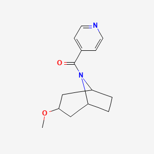 molecular formula C14H18N2O2 B2541327 ((1R,5S)-3-methoxy-8-azabicyclo[3.2.1]octan-8-yl)(pyridin-4-yl)methanone CAS No. 2320147-83-7