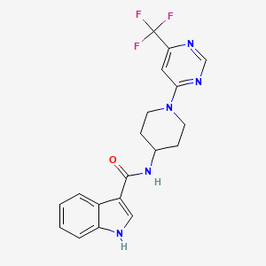 N-(1-(6-(trifluoromethyl)pyrimidin-4-yl)piperidin-4-yl)-1H-indole-3-carboxamide