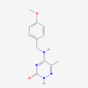 molecular formula C12H14N4O2 B254134 5-[(4-methoxybenzyl)amino]-6-methyl-1,2,4-triazin-3(2H)-one 
