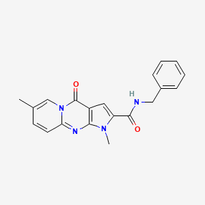 molecular formula C20H18N4O2 B2541347 N-benzyl-1,7-dimethyl-4-oxo-1,4-dihydropyrido[1,2-a]pyrrolo[2,3-d]pyrimidine-2-carboxamide CAS No. 899394-56-0