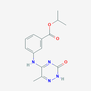 molecular formula C14H16N4O3 B254136 Isopropyl 3-[(6-methyl-3-oxo-2,3-dihydro-1,2,4-triazin-5-yl)amino]benzoate 