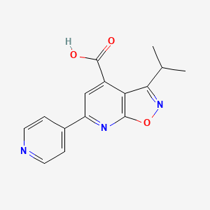 molecular formula C15H13N3O3 B2541360 3-(Propan-2-yl)-6-(pyridin-4-yl)-[1,2]oxazolo[5,4-b]pyridine-4-carboxylic acid CAS No. 954278-10-5