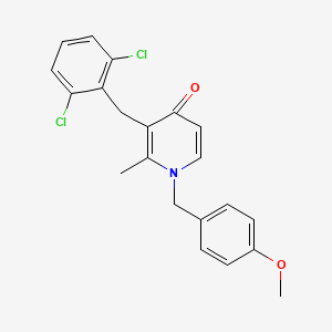 molecular formula C21H19Cl2NO2 B2541361 3-(2,6-dichlorobenzyl)-1-(4-methoxybenzyl)-2-methyl-4(1H)-pyridinone CAS No. 339017-32-2