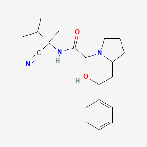 molecular formula C20H29N3O2 B2541362 N-(2-氰基-3-甲基丁-2-基)-2-[2-(2-羟基-2-苯乙基)吡咯烷-1-基]乙酰胺 CAS No. 1436189-16-0